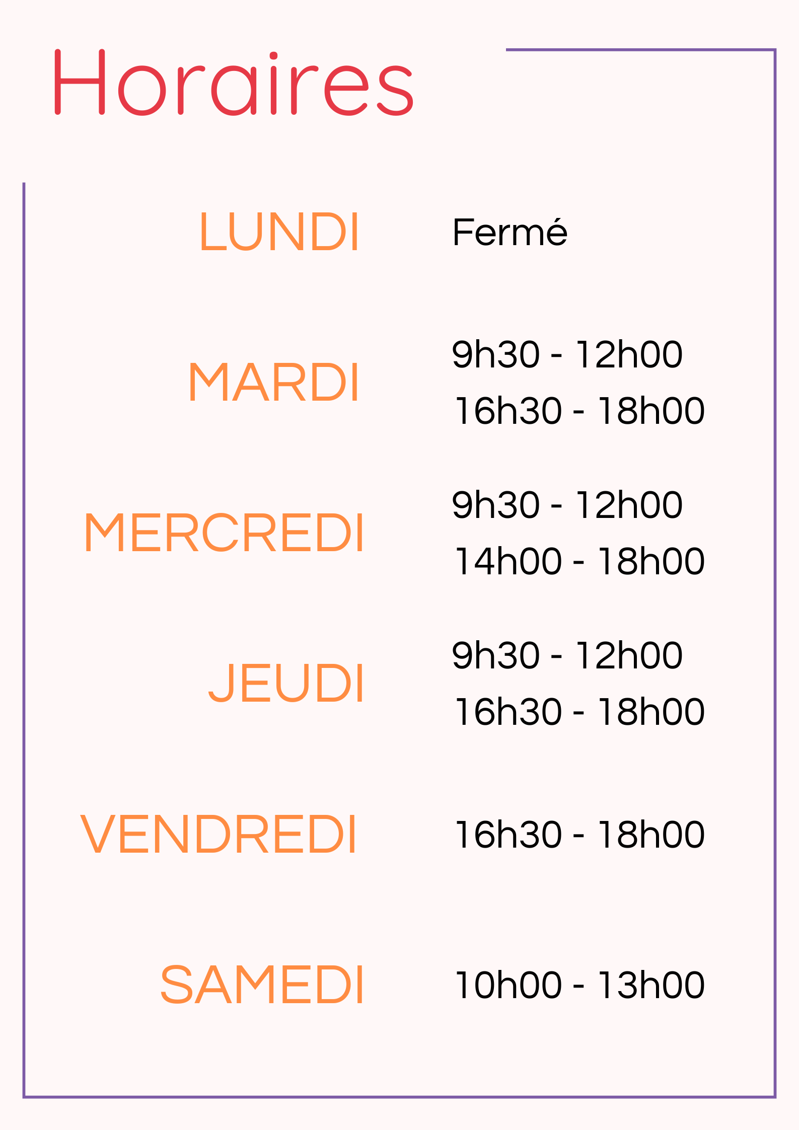 Copie de Horaires